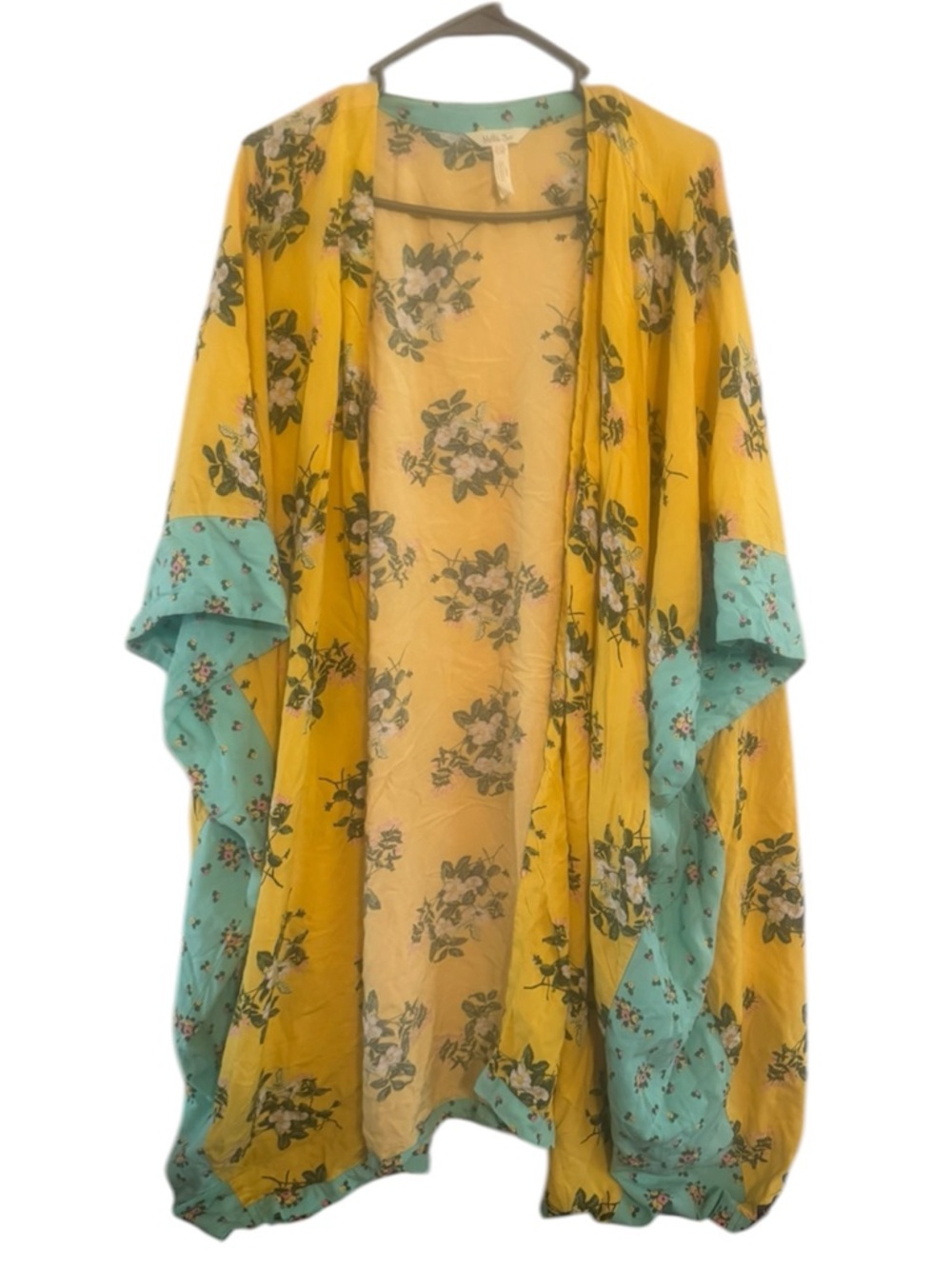 Matilda Jane Floral Kimono XXL Yellow Boho Open Front Lightweight Cover Up